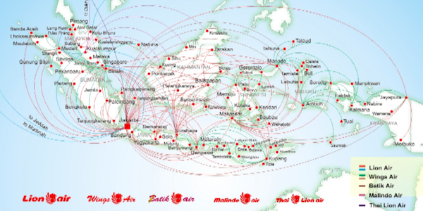 Lion Air Coverage of Indonesia