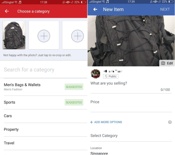 Carousell vs Facebook marketplace suggestion function