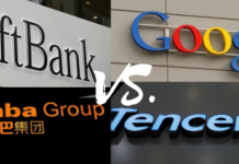 Softbank + Alibaba (SA) vs. Google + Tencent (GT)