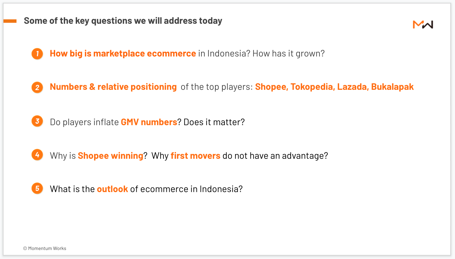 Blooming ecommerce Indonesia briefing - key questions