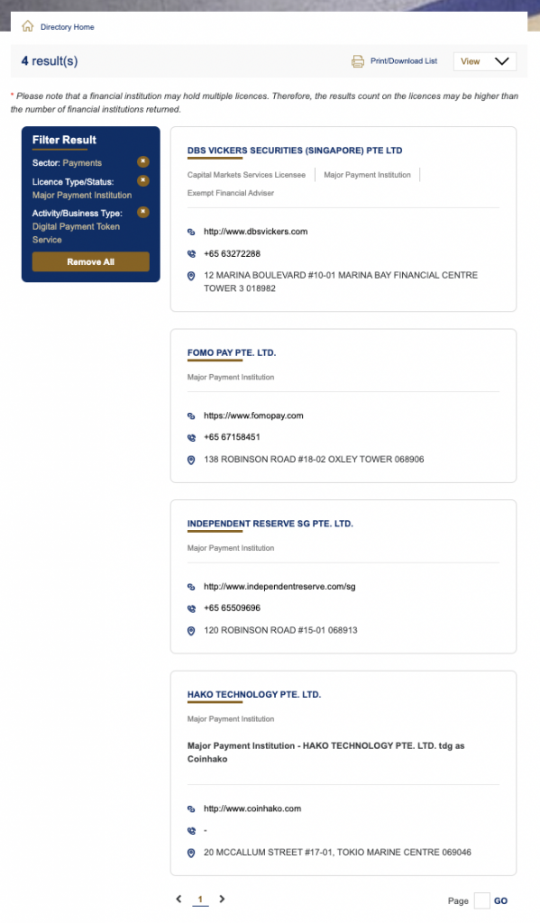 licensed crypto exchange singapore