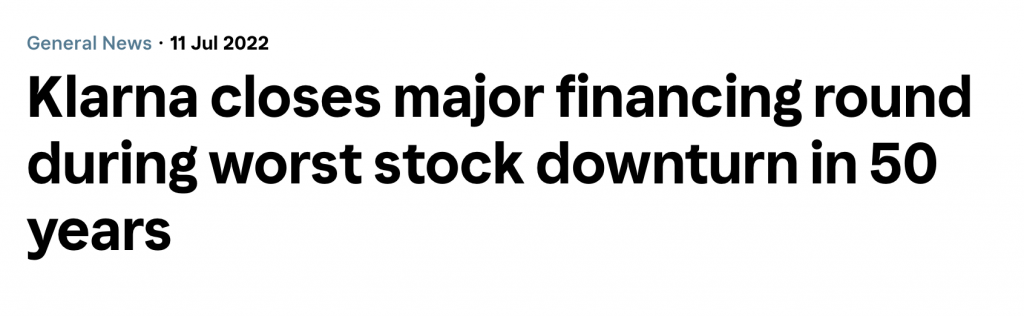 Klarna financing round