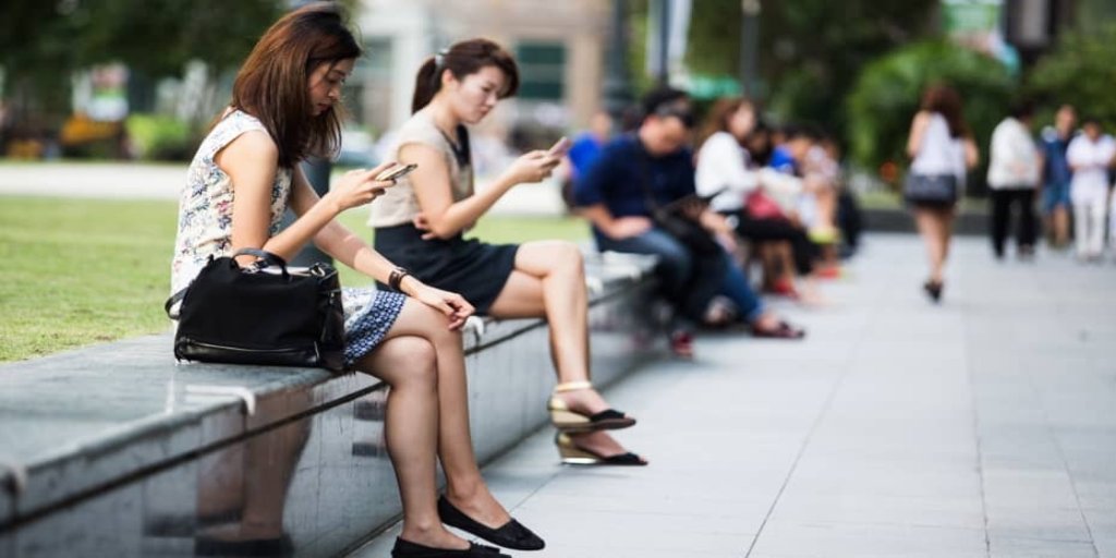 user using phone